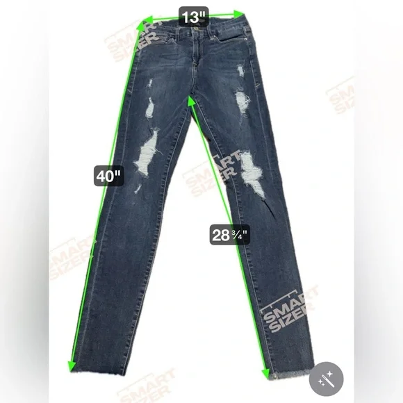 Good American Good Legs Dark Blue Distressed Skinny Jeans - size 6/28 - B10 - Picture 6 of 7